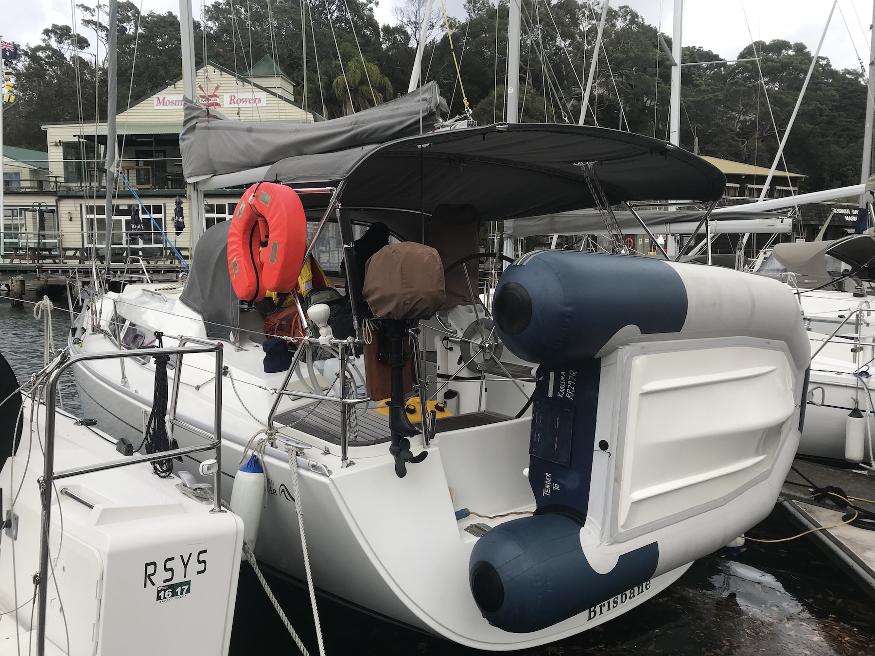 Hanse 350 sloop anlongside in Sydney after a successful yacht delivery. 