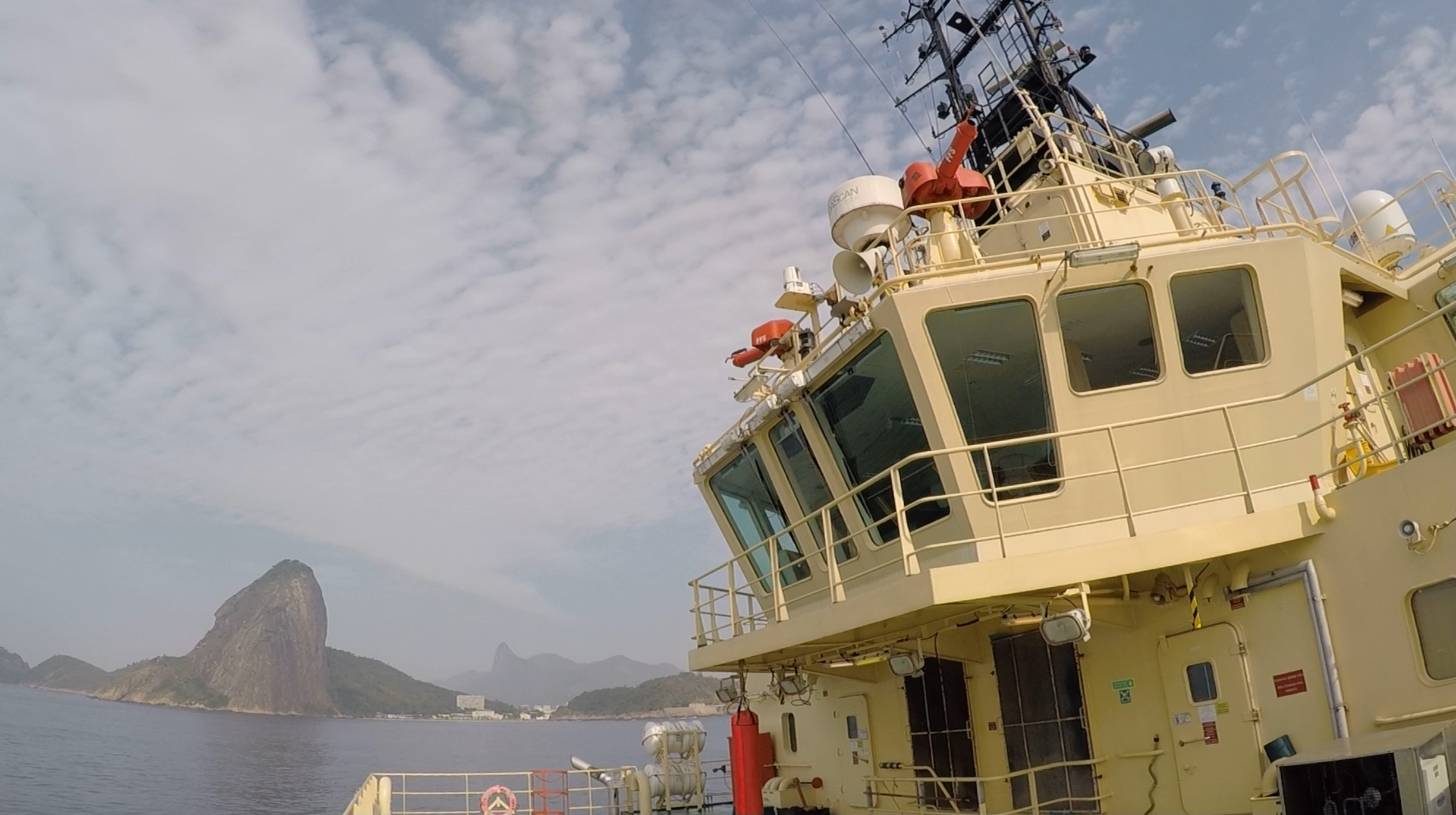 Platform Supply Vessel entering Rio de Janeiro past Sugarloaf