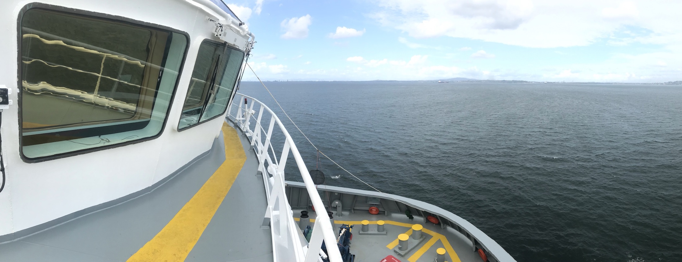 View from the bridge deck of a platform supply vessel